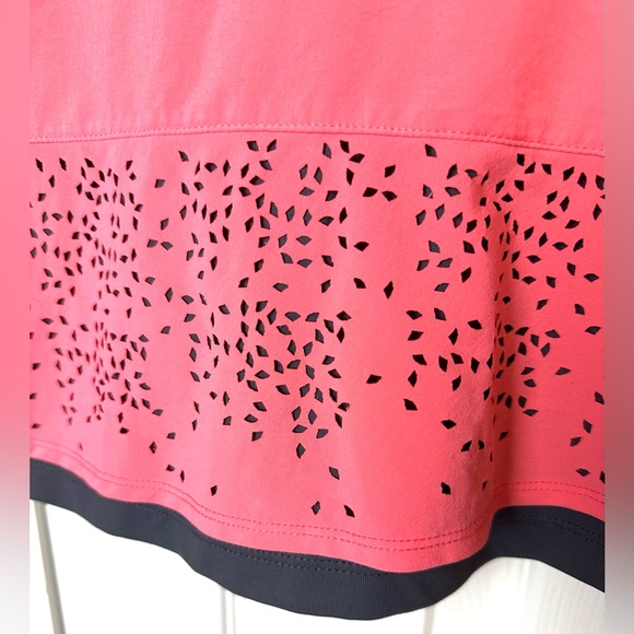 TITLE NINE Nimblene Skort Skirt Boy Shorts Coral Pink Gray Laser Cut Out 150997 - Picture 6 of 11